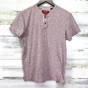 Bruno Milano Red‎ & White SUPER SOFT Lightweight Short Sleeve Henley Shirt Sz S